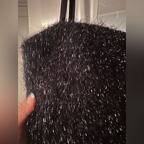 Forever 21 F21 Sparkly Black Tinsel Crop Tank Top Cami - Women’s Sz Medium New - Picture 4 of 4